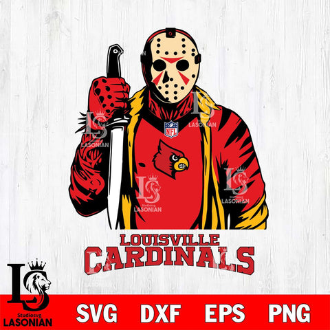 Louisville Cardinals Jason Voorhees Horror 3 Svg Eps Dxf Png File, NCAA svg, Digital Download, Instant Download