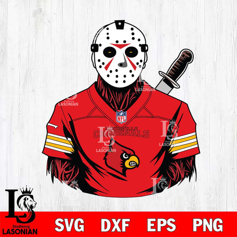 Louisville Cardinals Jason Voorhees Horror 4 Svg Eps Dxf Png File, NCAA svg, Digital Download, Instant Download