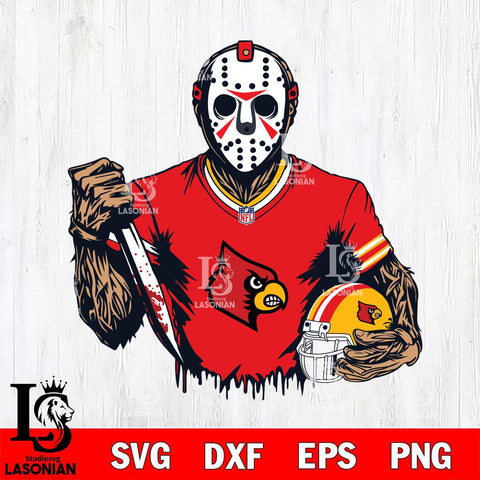 Louisville Cardinals Jason Voorhees Horror 5 Svg Eps Dxf Png File, NCAA svg, Digital Download, Instant Download