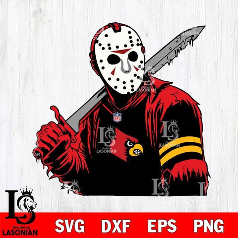 Louisville Cardinals Jason Voorhees Horror 7 Svg Eps Dxf Png File, NCAA svg, Digital Download, Instant Download