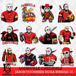 Louisville Cardinals Jason Voorhees Horror Bundle 12 SVG Eps Dxf Png File, bundle NCAA svg, Digital Download, Instant Download