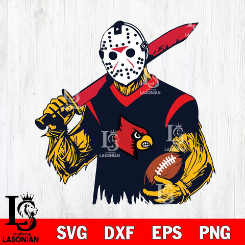 Louisville Cardinals Jason Voorhees Horror Halloween 2 Svg Eps Dxf Png File, NCAA svg, Digital Download, Instant Download