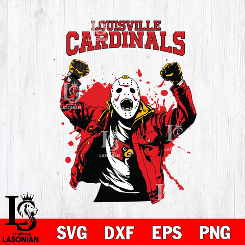 Louisville Cardinals Jason Voorhees Horror Halloween 3 Svg Eps Dxf Png File, NCAA svg, Digital Download, Instant Download