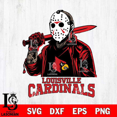 Louisville Cardinals Jason Voorhees Horror Halloween Svg Eps Dxf Png File, NCAA svg, Digital Download, Instant Download