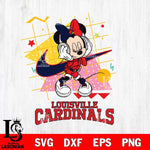 Louisville Cardinals Minnie Mouse Dancing SVG DXF EPS PNG FILE, NCAA File Cut,Digital Download,Instant Download
