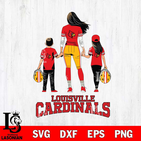 Louisville Cardinals Mother and son Rugby SVG DXF EPS PNG FILE,NCAA SVG, Father day Digital Download,Instant Download, Silhouette