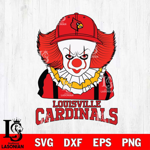 Louisville Cardinals Pennywise Horror Sport 10 Svg Eps Dxf Png File, Digital Download
