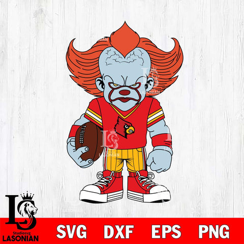 Louisville Cardinals Pennywise Horror Sport 11 Svg Eps Dxf Png File, Digital Download