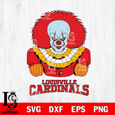 Louisville Cardinals Pennywise Horror Sport 3 Svg Eps Dxf Png File, Digital Download