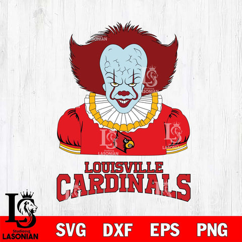 Louisville Cardinals Pennywise Horror Sport 5 Svg Eps Dxf Png File, Digital Download