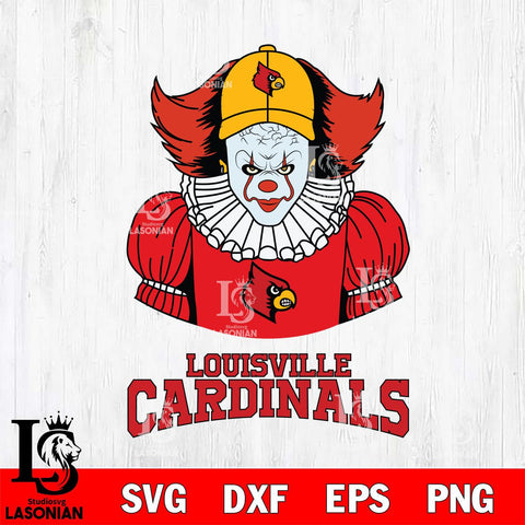 Louisville Cardinals Pennywise Horror Sport 7 Svg Eps Dxf Png File, Digital Download