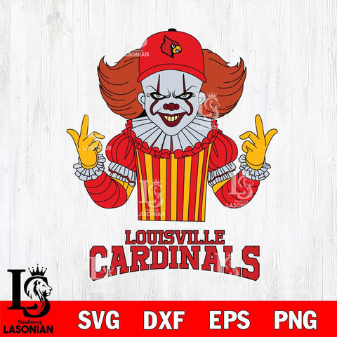 Louisville Cardinals Pennywise Horror Sport 8 Svg Eps Dxf Png File, Digital Download