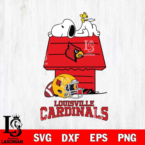 Louisville Cardinals Snoopy Chill Football SVG DXF EPS PNG FILE,Snoopy File Cut, NCAA Digital Download,Instant Download,Christmas Silhouette
