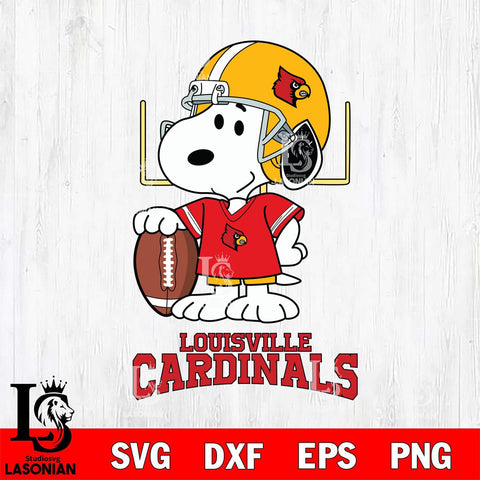 Louisville Cardinals Snoopy Player Football SVG DXF EPS PNG FILE,Snoopy File Cut, NCAA Digital Download,Instant Download,Christmas Silhouette