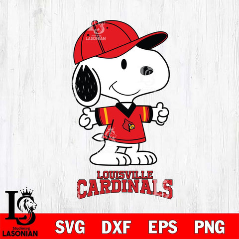 Louisville Cardinals Snoopy football SVG DXF EPS PNG FILE,Snoopy File Cut, NCAA Digital Download,Instant Download,Christmas Silhouette