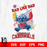 Louisville Cardinals Stitch Love Rad Like Dad SVG DXF EPS PNG FILE, NCAA File Cut,Digital Download,Instant Download