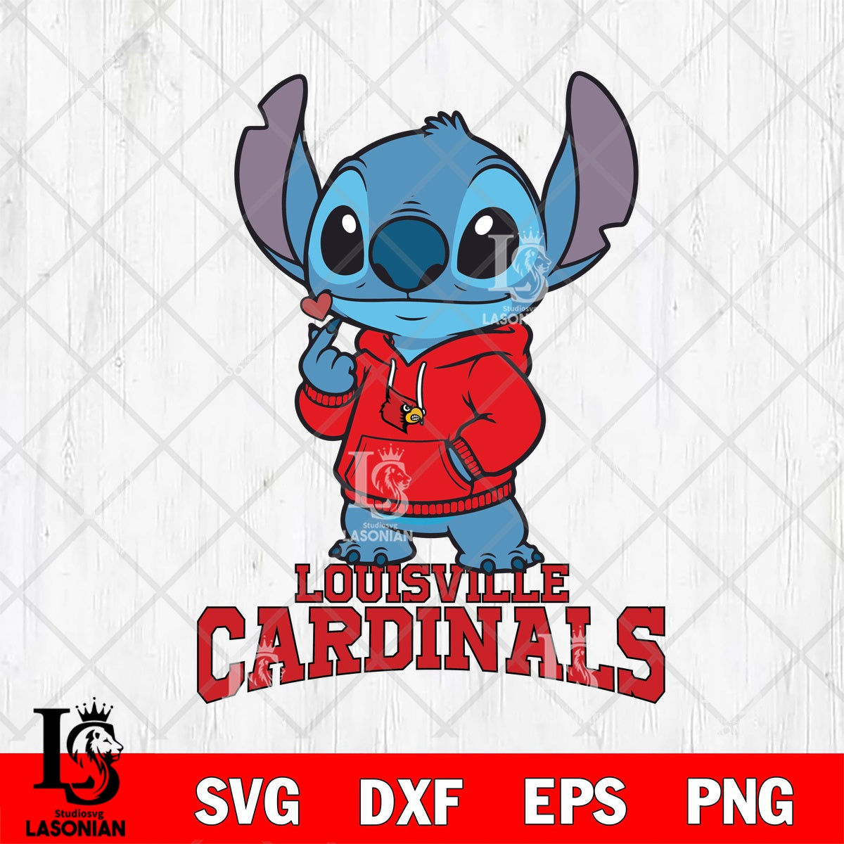 Louisville Cardinals Stitch finger heart File cut , Football Criucut ...
