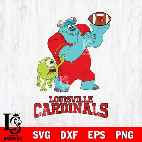 Louisville Cardinals Sully & Mike Football Cricut,Christmas SVG DXF EPS PNG FILE, NCAA Digital Download,Instant Download, Silhouette