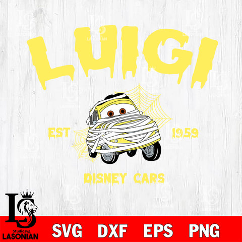 Luigi est 1959 Disney Cars SVG DXF EPS PNG FILE,Halloween File Cut,Disney Digital Download,Instant Download, Silhouette