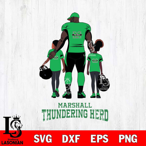 Marshall Thundering Herd 3 Father and son Rugby SVG DXF EPS PNG FILE,NCAA SVG, Father day Digital Download,Instant Download, Silhouette