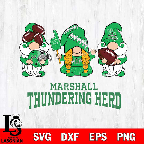 Marshall Thundering Herd 3 Gnomes Football Svg Eps Dxf Png File, Digital Download, Instant Download