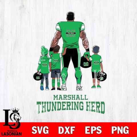 Marshall Thundering Herd 4 Father and son Rugby SVG DXF EPS PNG FILE,NCAA SVG, Father day Digital Download,Instant Download, Silhouette