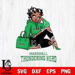 Marshall Thundering Herd Awesome Black Fan Girl Betty Boop, Svg Eps Dxf Png File, Digital Download
