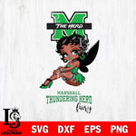 Marshall Thundering Herd Beauty Black Fairy Betty Boop, Svg Eps Dxf Png File, Digital Download