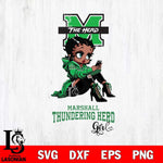 Marshall Thundering Herd Beauty Black Fan Girl Football, Svg Eps Dxf Png File, Digital Download
