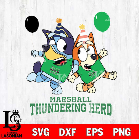 Marshall Thundering Herd Bluey & Bingo 2 Svg Eps Dxf Png File, NCAA svg, Digital Download, Instant Download