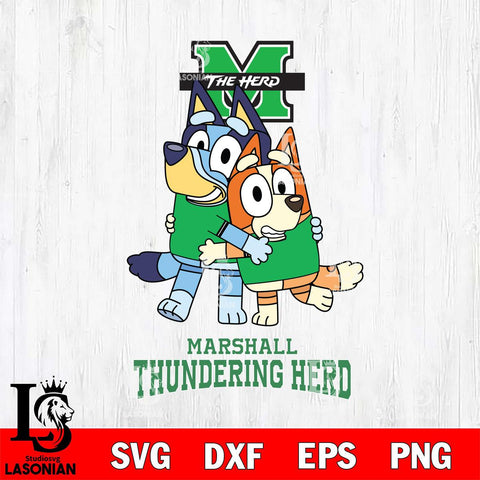 Marshall Thundering Herd Bluey & Bingo 3 Svg Eps Dxf Png File, NCAA svg, Digital Download, Instant Download
