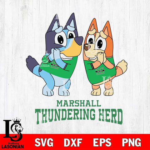 Marshall Thundering Herd Bluey & Bingo 5 Svg Eps Dxf Png File, NCAA svg, Digital Download, Instant Download