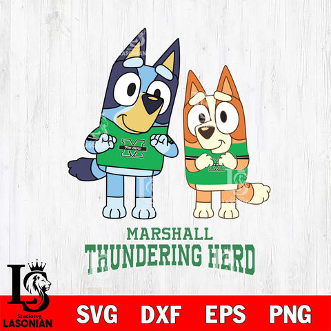 Marshall Thundering Herd Bluey & Bingo 6 Svg Eps Dxf Png File, NCAA svg, Digital Download, Instant Download