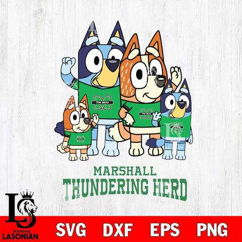 Marshall Thundering Herd Bluey & Bingo 7 Svg Eps Dxf Png File, NCAA svg, Digital Download, Instant Download