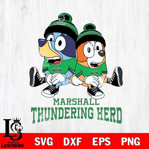 Marshall Thundering Herd Bluey & Bingo 8 Svg Eps Dxf Png File, NCAA svg, Digital Download, Instant Download