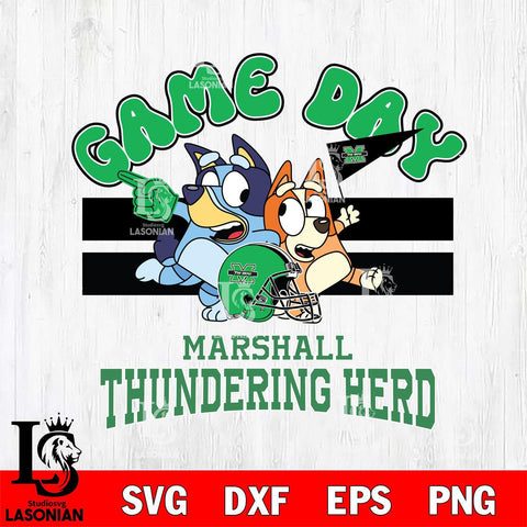 Marshall Thundering Herd Bluey & Bingo 9 Svg Eps Dxf Png File, NCAA svg, Digital Download, Instant Download