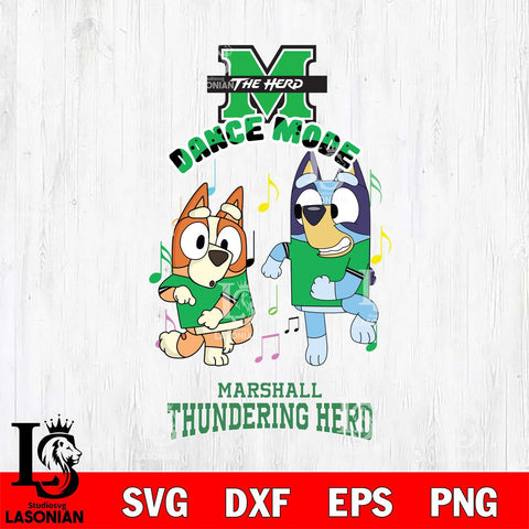Marshall Thundering Herd Bluey Bingo Dance Mode Svg Eps Dxf Png File, NCAA svg, Digital Download, Instant Download
