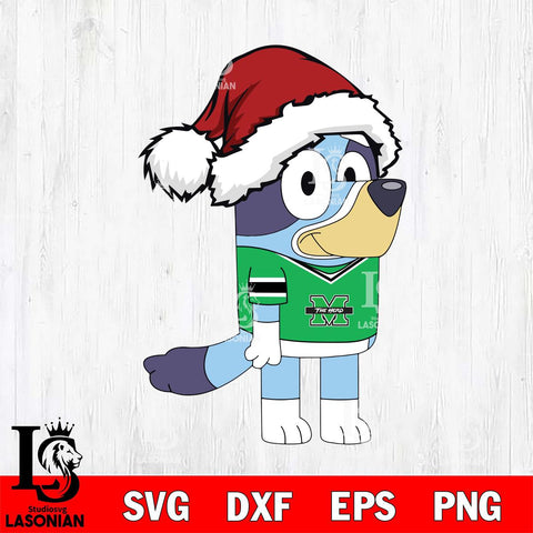 Marshall Thundering Herd Bluey Cartoon Christmas Svg Eps Dxf Png File, Digital Download, Instant Download