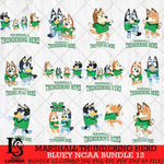 Marshall Thundering Herd Bluey Dace Mode NCAA Bundle 12 SVG Eps Dxf Png File, Digital Download, Instant Download