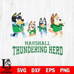 Marshall Thundering Herd Bluey Dance Mode Squats Svg Eps Dxf Png File, Digital Download, Instant Download