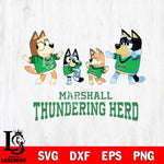 Marshall Thundering Herd Bluey Dance Squats Svg Eps Dxf Png File, Digital Download, Instant Download