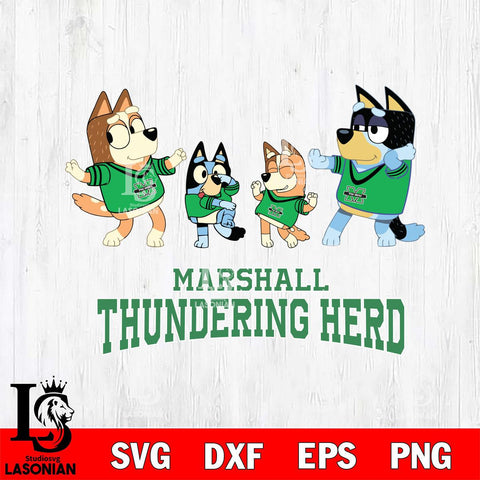 Marshall Thundering Herd Bluey Dance Squats Svg Eps Dxf Png File, Digital Download, Instant Download