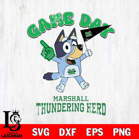 Marshall Thundering Herd Bluey Game Day Svg Eps Dxf Png File, Digital Download, Instant Download
