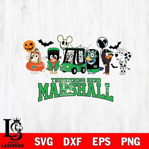 Marshall Thundering Herd Bluey Halloween Svg Eps Dxf Png File, Digital Download, Instant Download
