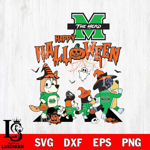 Marshall Thundering Herd Bluey Halloween Family Svg Eps Dxf Png File, Digital Download, Instant Download