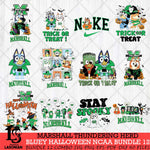 Marshall Thundering Herd Bluey Halloween NCAA 12 SVG Eps Dxf Png File, Bundle NCAA svg, Digital Download, Instant Download