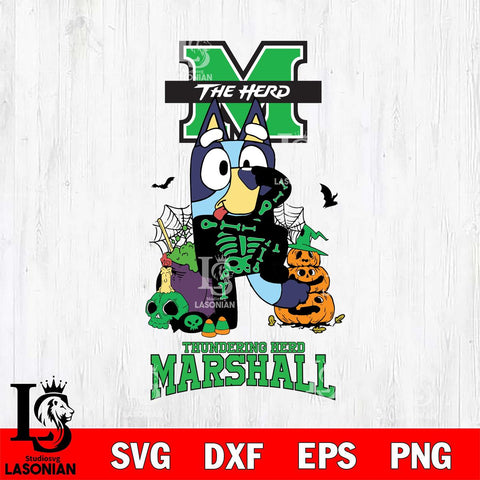 Marshall Thundering Herd Bluey Halloween NCAA 2 Svg Eps Dxf Png File, Digital Download, Instant Download
