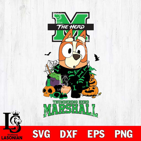 Marshall Thundering Herd Bluey Halloween NCAA Svg Eps Dxf Png File, Digital Download, Instant Download