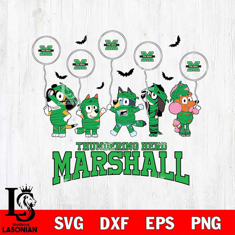 Marshall Thundering Herd Bluey Halloween Spooky Svg Eps Dxf Png File, Digital Download, Instant Download