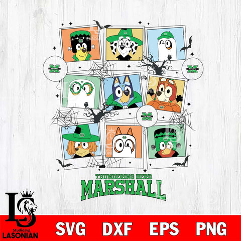 Marshall Thundering Herd Bluey Halloween Sport Svg Eps Dxf Png File, Digital Download, Instant Download